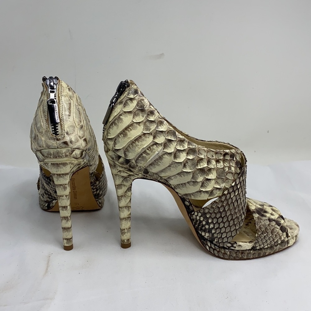 Alexandre Birman Sz 9 Python Open Toe Bootie Pumps - Picture 6 of 13